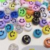 500Pcs Round Shape Acrylic Beads Spaced Smile Beads For Jewelry Making Craft Accessories