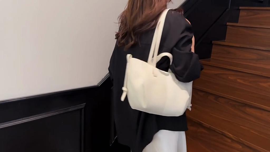 Yogodlns New Womens PU Leather Shoulder Bags Retro Tote Bag Autumn Winter Suede Large Capacity Shoulder Bag Versatile Commuting Bag