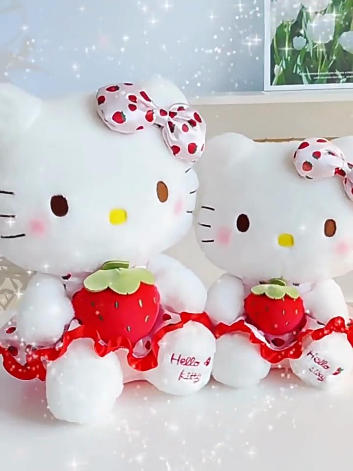 Hello Kitty Cartoon Plush Toy With Fluffy Exterior For Bedroom Decor And Gift Giving