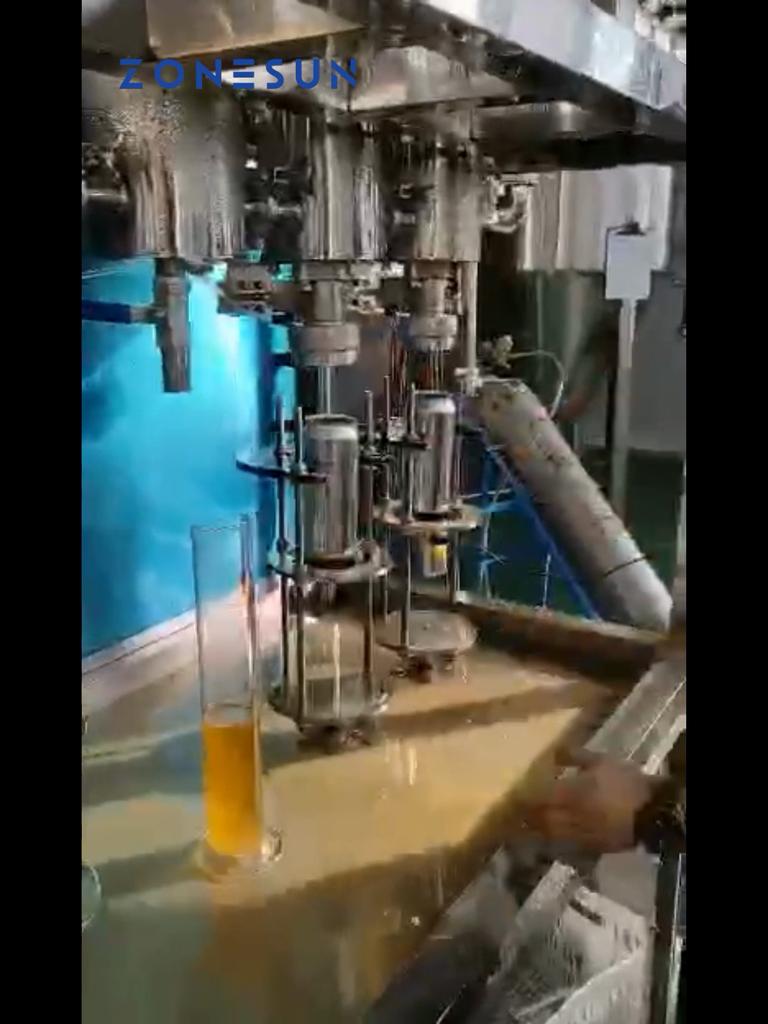ZONESUN ZS-DG4 Beer Filling Machine Equipressure Foamy Liquid Alcoholic Carbonated Sparkling Aerated Drinks Bottle Production