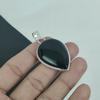 Серебряный кулон с натуральным черным ониксом из стерлингового серебра 925 пробы — дизайн в виде груши, повседневная одежда, подарок на вечеринку