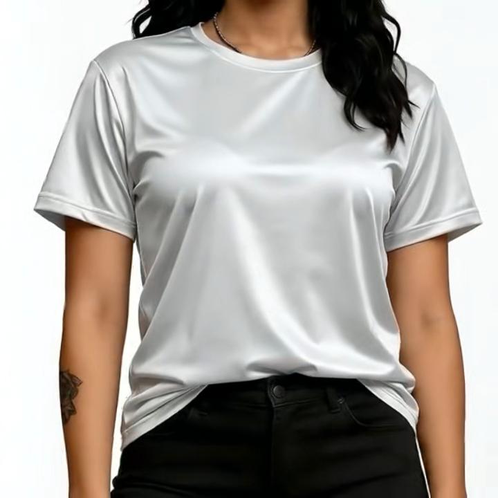 Women's Basic Short Sleeve T-Shirt, Minimalist Polka Dot Soft Top Casual Daily Wear for Outdoor Outings & Girls' Gatherings