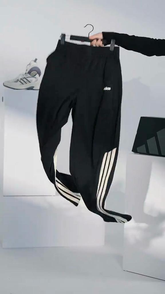 Adidas Women's Loose Wide-Leg Cotton Casual Comfortable Versatile Terry Cloth Sweatpants