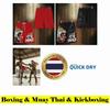 Chinese Black Red Tiger Boxing Muay Thai Kickboxing Training Shorts Print Martial Art Boxer Unisex Men Women Kid Fighting Fitness Sport Gym Workout