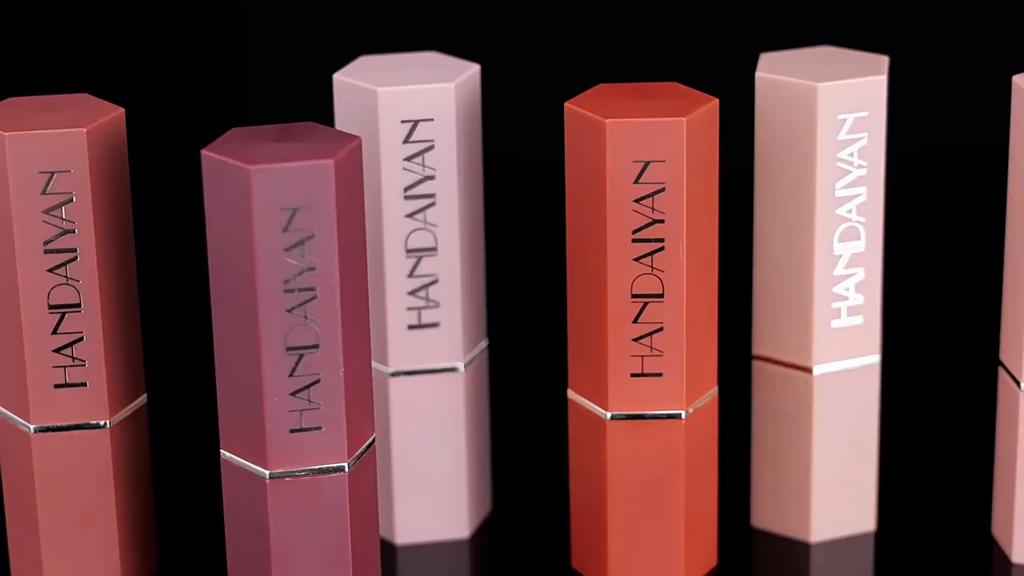 HANDAIYAN Lip Gloss Hexagonal Matte Cup, Red European and American Waterproof Nourishing Lipstick Lip Glaze