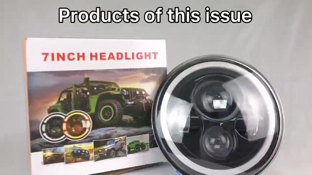 7-дюймовая круглая 4-ламповая светодиодная фара с угловым глазом для мотоциклов и внедорожников 12 В