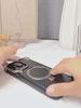 Luxury Metal Magnetic Magsafe Phone Holder Case for iPhone 16 15 14 Pro Max Aluminum Alloy Carbon Fibre Wireless Charging Cover