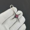 Серебряный кулон с рубиновым камнем из серебра 925 пробы - ручная работа, дизайн звезды, повседневные украшения, уникальный дизайн, подарочный кулон