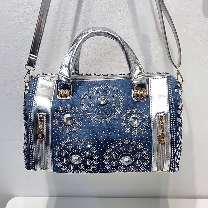 Woman Denim Handbags Bags Vintage Rhinestone Shoulder Bags Women's Small Bags Jean Bolsas Femininas for Women