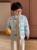 Теплая детская одежда с хлопковой набивкой в зарубежном стиле, зимняя детская утолщенная короткая куртка с V-образным вырезом с хлопковой набивкой, детские осенние милые куртки с мультяшным принтом