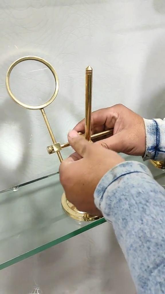 Brass Adjustable Magnifying Glass: Desktop Decor, 4X Lens