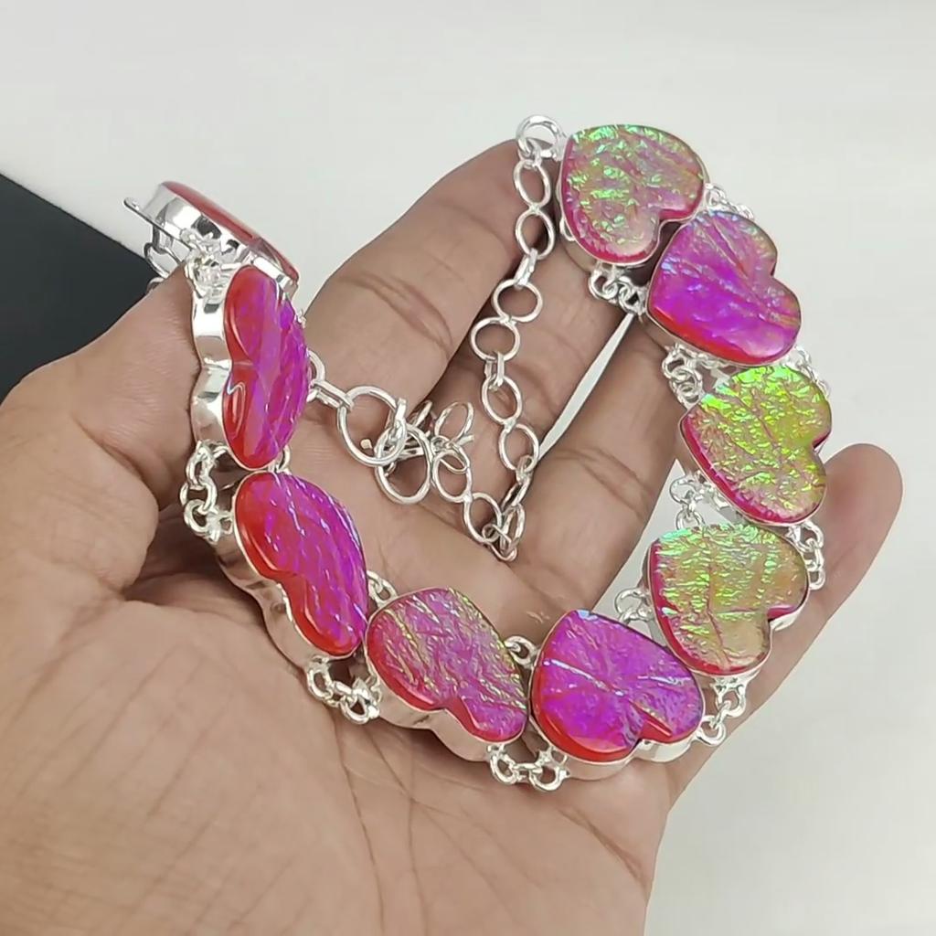 Розовый австралийский триплет огненный опал драгоценный камень ручной работы серебро 925 пробы гальванопластика ожерелье, опал серебро для жены унисекс ожерелье