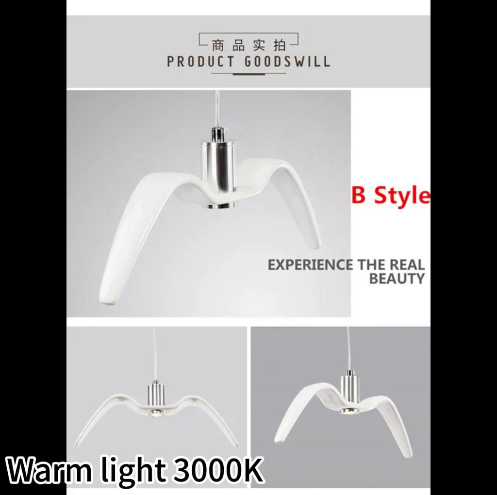 Скандинавский ресторан-бар подвесной светильник 3000K теплый свет дизайн чайки подвесной светильник простой современный кофейня магазин одежды стойка регистрации отеля / тип A