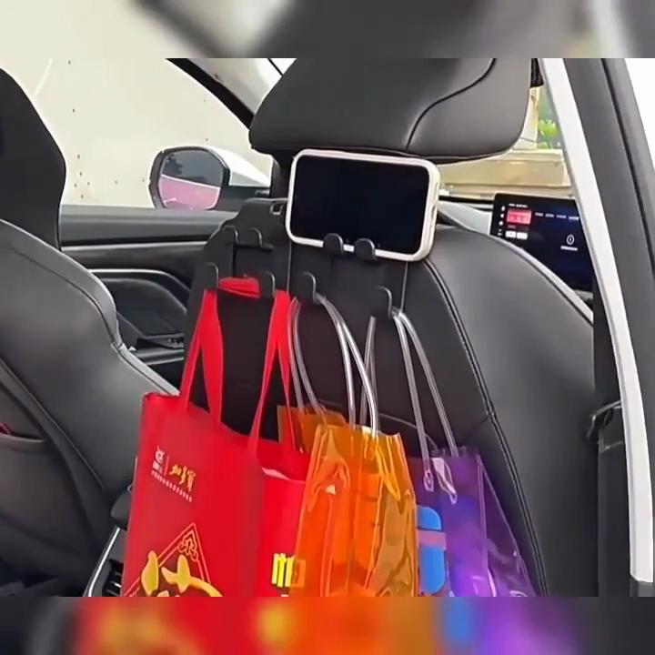 Double Head Phone Hanger 1/2pcs Multifunctional Car Seat Back HookHeadrest Hanging Bag Storage Hanger Car Interior Accessories
