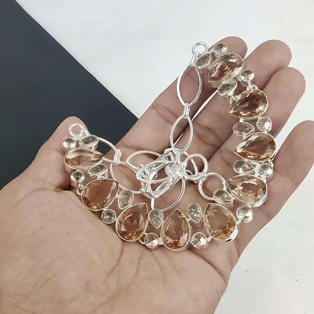 Изящное ожерелье из серебра 925 пробы с драгоценным камнем морганит, серебряное ожерелье с морганитом для жены, ожерелье унисекс, подарок на Рождество
