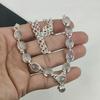 Ожерелье из серебра 925 пробы с натуральным розовым кварцем, серебряное ожерелье из розового кварца для жены, ожерелье унисекс, подарок на вату