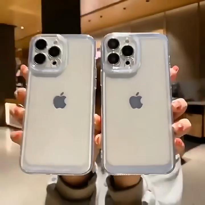 Phone Case For iPhone 17 Air 16 15 14 7 8 Plus 13 12 11 Pro Max Clear Bumper Hard Silicone Luxury Transparent Shockproof Cover