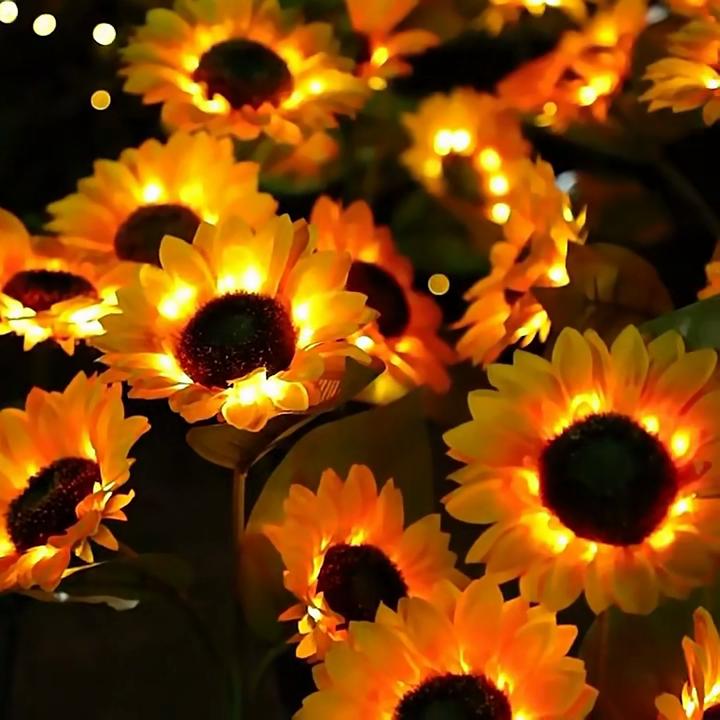 Уличный солнечный имитационный подсолнух, 1/3 головки, водонепроницаемый газонный светильник, ландшафтный светильник для домашнего декора, сада, двора, цветочного освещения