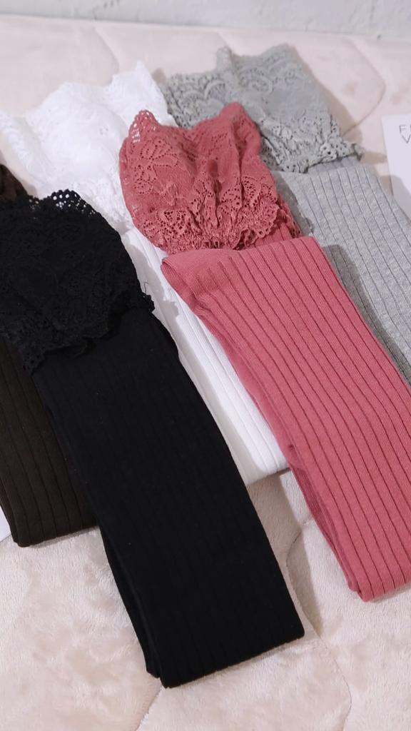 Women Knitting Lace Cotton Over Knee Thigh Stockings High Socks Pantyhose Tights
