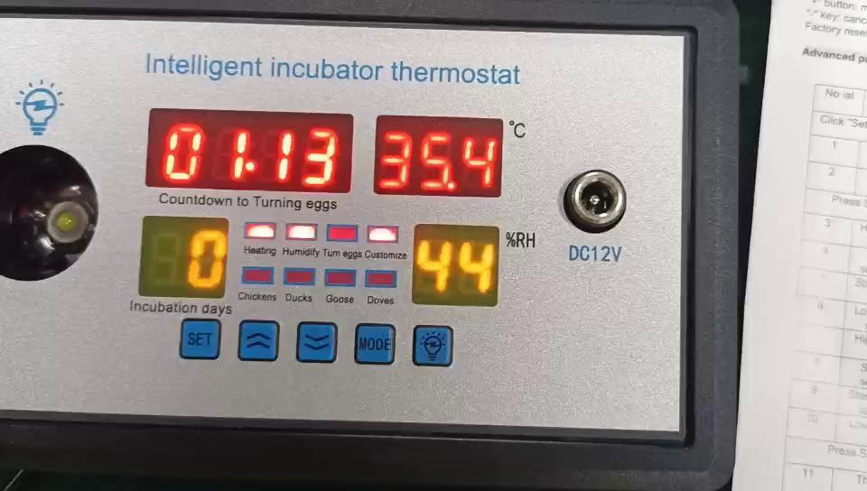 Новый умный термостат цифровой ZFX-W9002 термостат контроль температуры и влажности инкубатор 360 автоматический поворот яиц 12 В