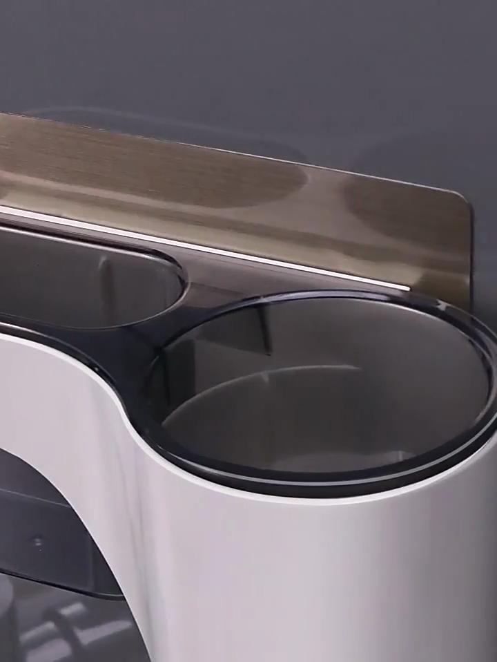 Клейкая стойка для фена 2-в-1 с органайзером для хранения инструментов, настенное крепление, наклейка, пластиковый туалет, ванная комната, без дрели