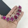 Dainty Kashmir Ruby Gemstone Handmade 925 Sterling Silver Necklace, Kashmir Ruby Silver Necklace For Wife, Unisex Necklace, Mother's Day Gift