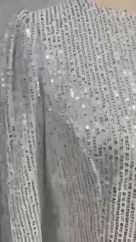 Spring New European and American Women's Fashion Standing Neck Solid Color Sequin Coat Short Casual Versatile Small Coat