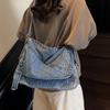Сумка-тоут из денима, женская сумка через плечо, студенческая сумка для поездок на работу