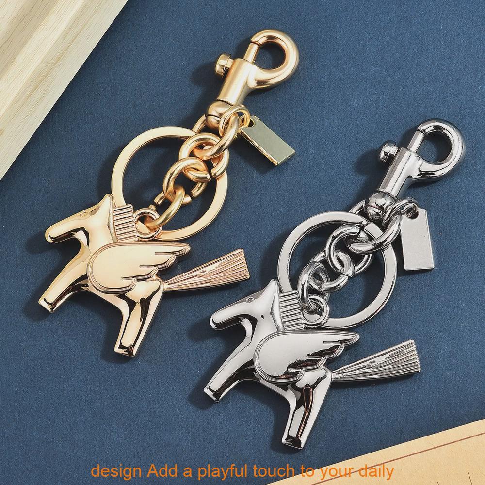 Металлический брелок-подвеска Единорог со стильным 3D-дизайном для ежедневного использования и в качестве подарка