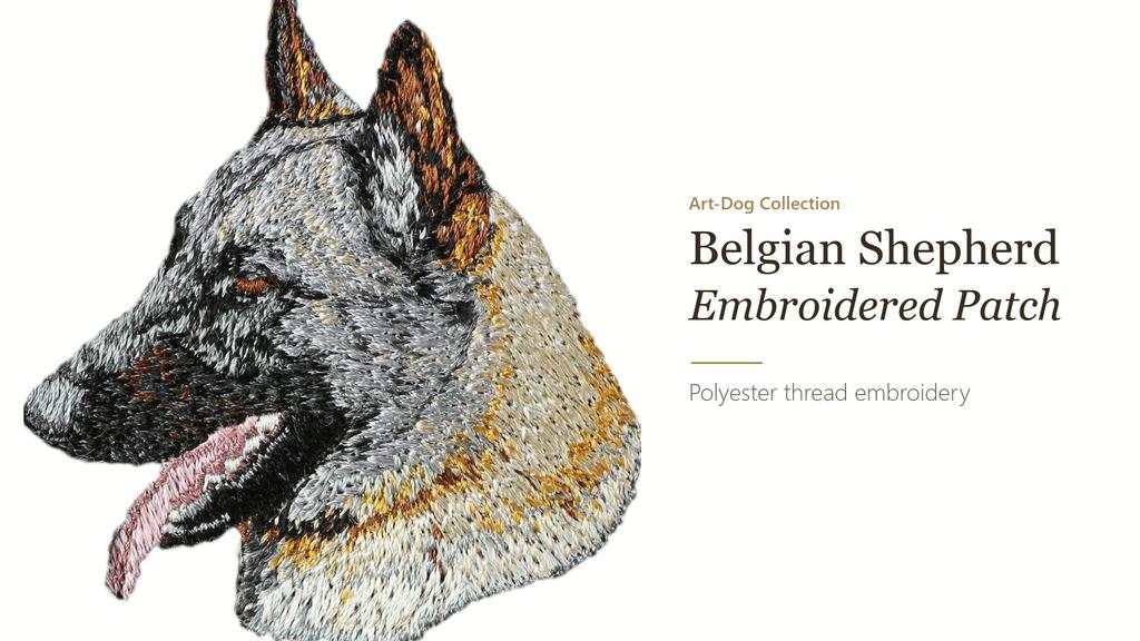 Belgian Shepherd Dog, Belgian Sheepdog – Dog-shaped patch, embroidered patch | Art-Dog