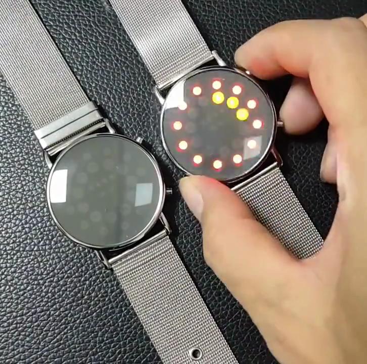 LED Fashion Cool Digital Watch Unisex Men Women Kid Watch Luxury Mesh Binary Digital Hour Clock Quartz Luminous