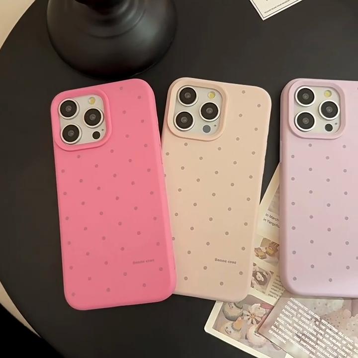 iPhone 16 15 14 Case Compatible and Suitable for 13 12promax Korean Style Simple Polka Dots