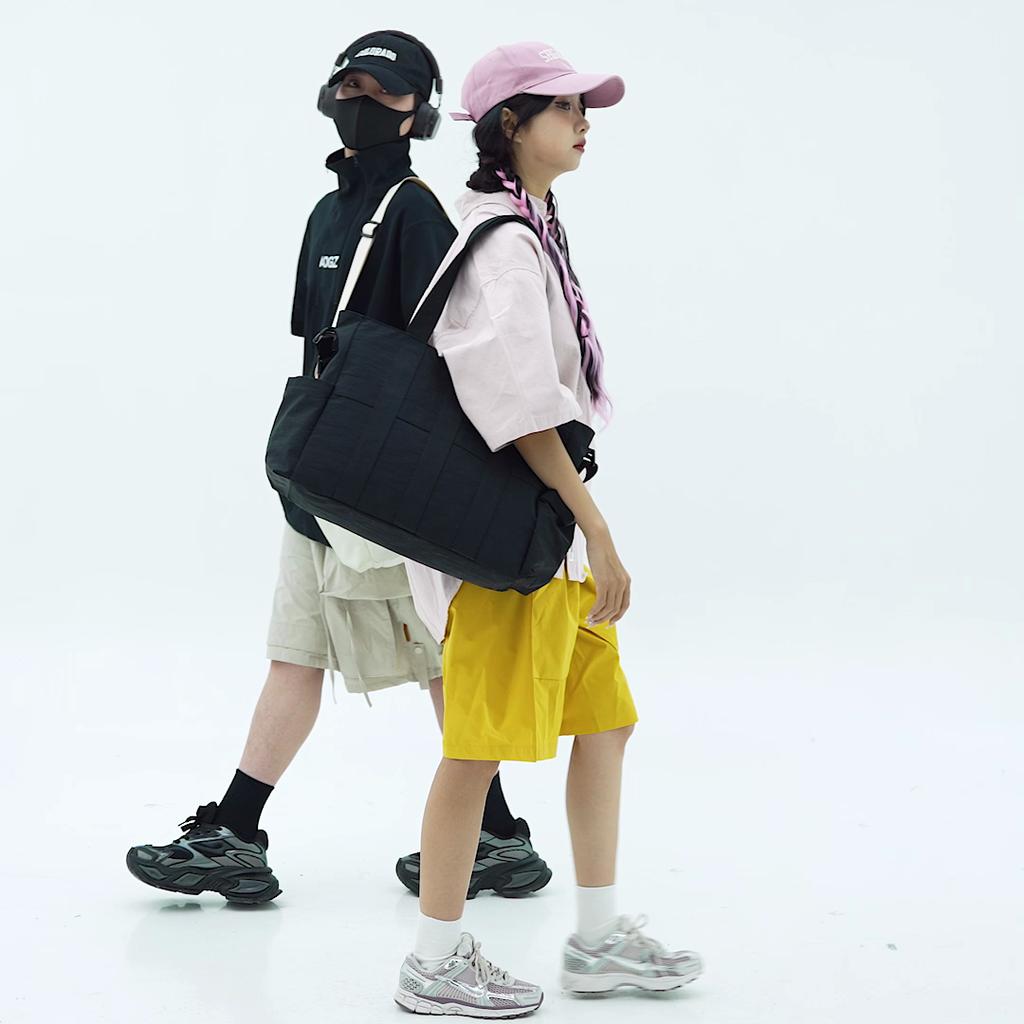 Женская сумка через плечо Мужская сумка кроссбоди Однотонная сумка для покупок Большая вместимость Дорожная сумка