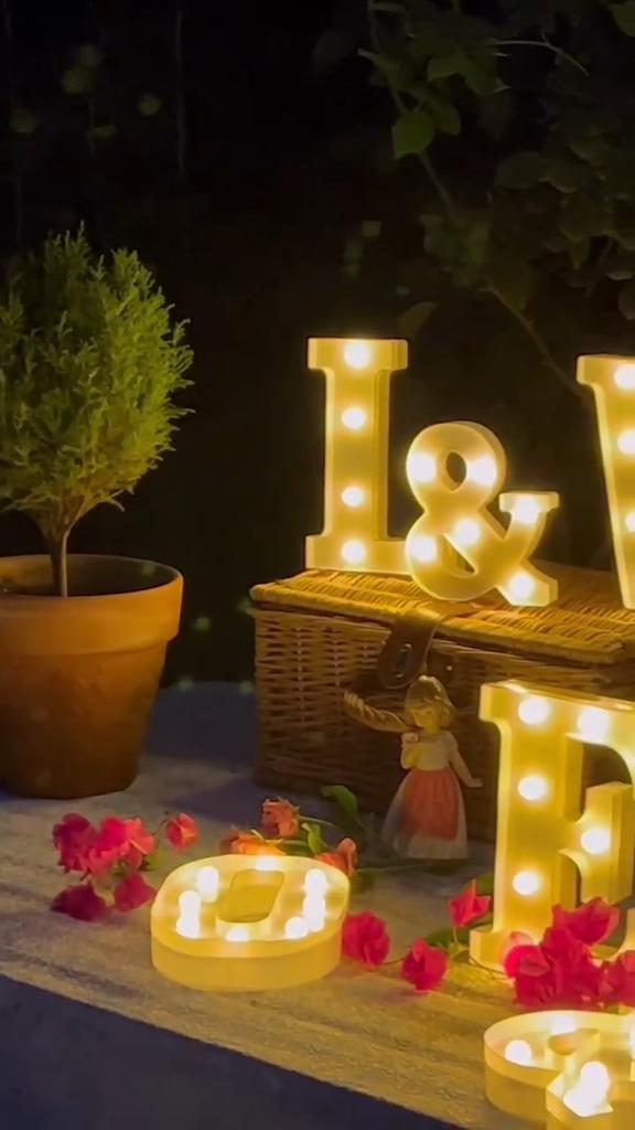 Alphabet Letter LED Lights Luminous Number Lamp Battery Warm Night Light for Home Wedding Birthday Christmas Party Decoration