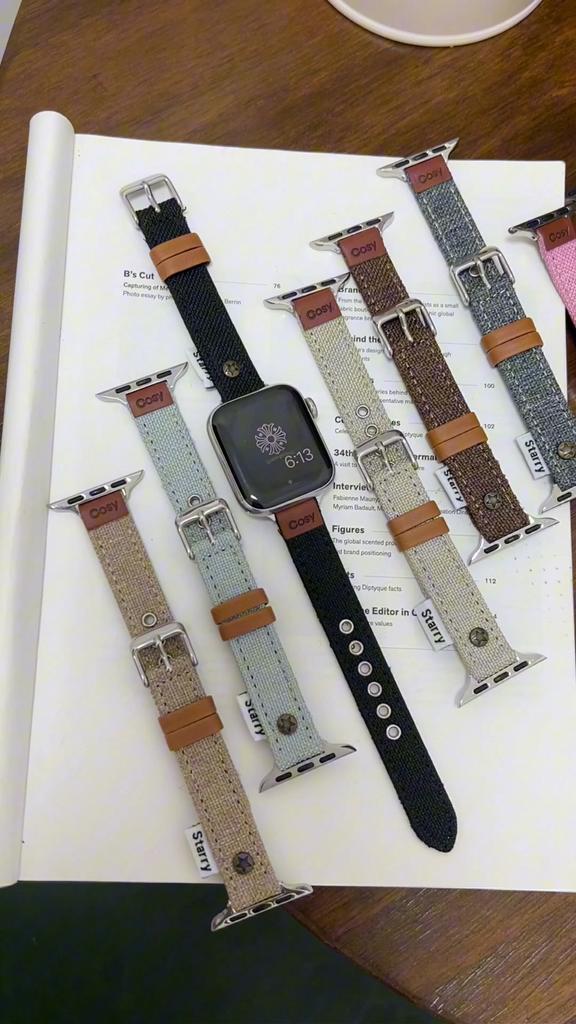 Ремешок для часов Apple Watch 46/42/44/45/49 мм 38/40/41 мм из искусственной кожи, модный ремешок для часов серии Ultra2 Se 10/9/8/7/6/5/4/3/2/1