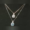 Umcho 925 Sterling Silver Jewelry Round Created Sky Blue Topaz Set