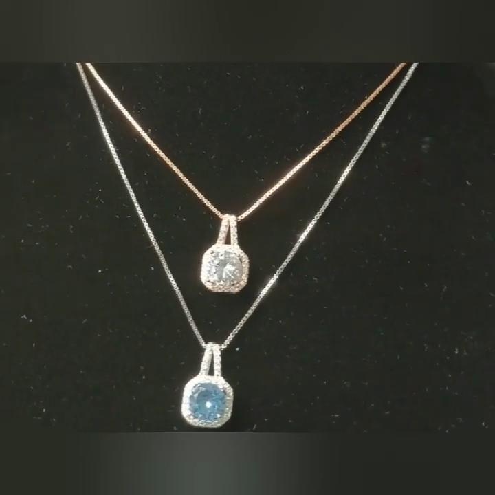 Umcho 925 Sterling Silver Jewelry Round Created Sky Blue Topaz Set