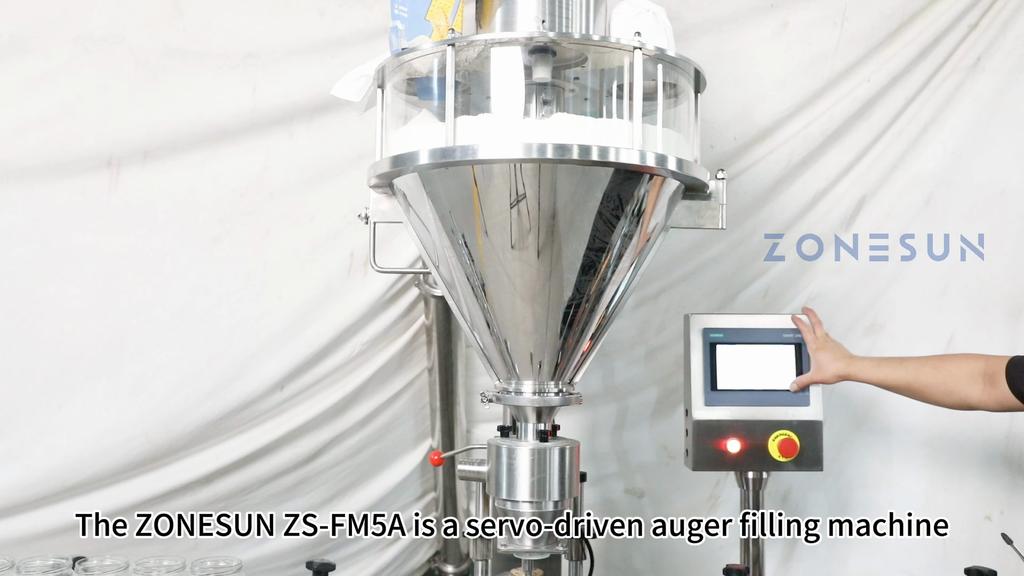 ZONESUN ZS-FM5A Auger Filler Servo Motor Bottles Filler Automatic Granule Seed Salt Coffee Powder Milk Powder Filling Machine