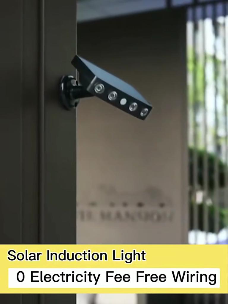 4LED Solar Outdoor Motion Sensor Waterproof Garden Rotatable LED Light Solar Spotlight Garden Path Street Lighting Simulation Monitoring Light