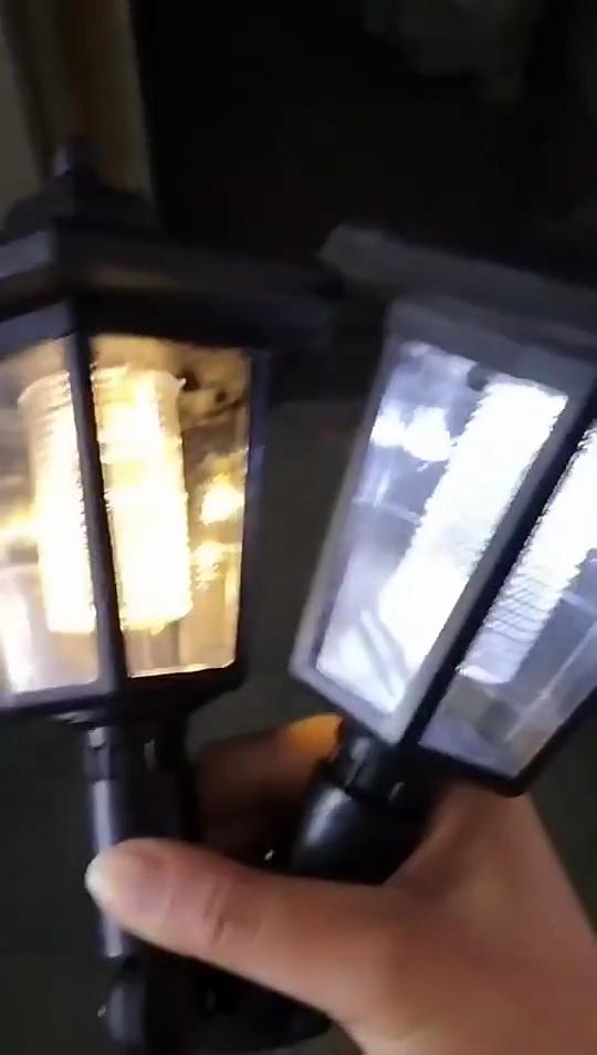 Набор из 2 ретро-шестиугольных светодиодных фонарей на солнечных батареях, настенные светильники - Водонепроницаемые IP44 для декора сада