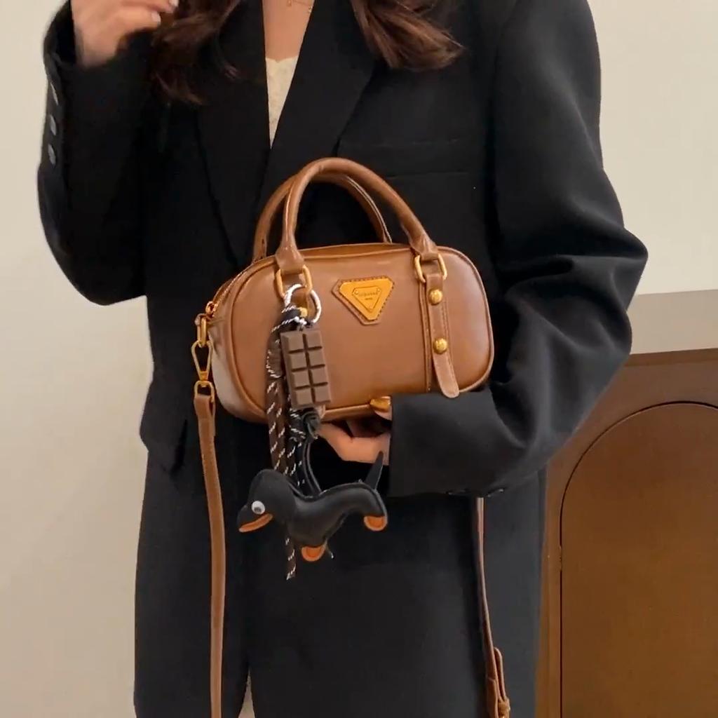 Yogodlns PU Leather Dachshund Bag Pendant Creative Hangbag Bag Accessory Cute Backpack Hanging Charm Gift