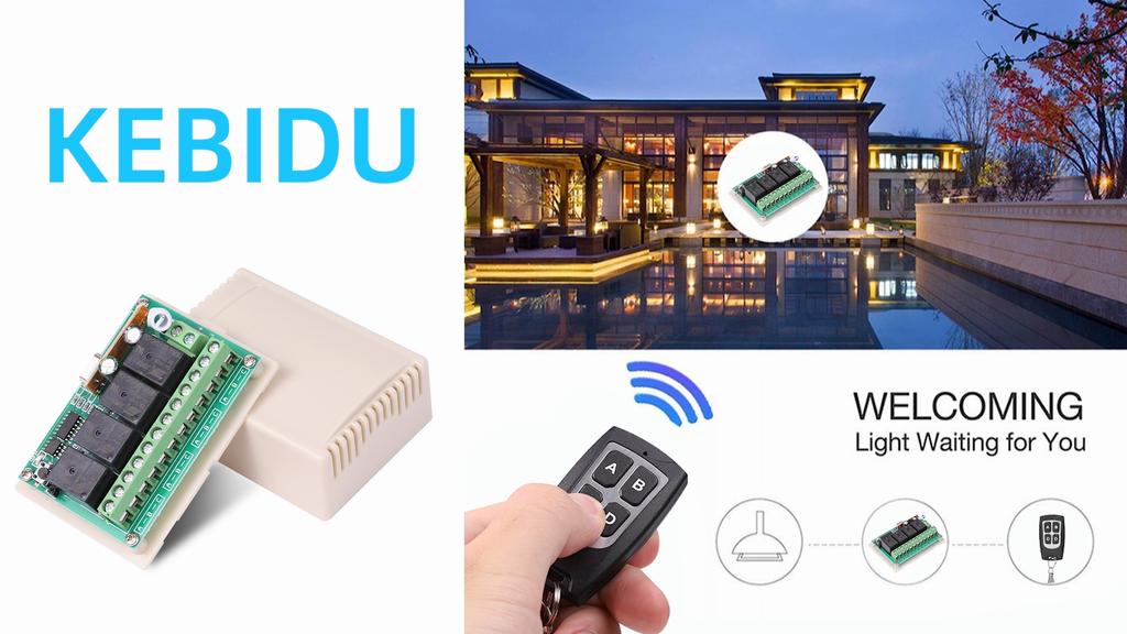 433MHz Wireless Remote Control 2/4/6/8 Buttons Remote Control Learning Code 1527 Antenna Reach 1000m Long Range