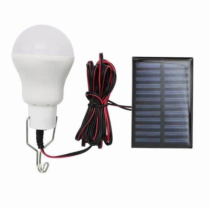 LED Solar Lamp White Camping Light 5V With Solar Panel Hanging Bulb Turn On/off For Outdoor Garden Camping Tent Fishing
