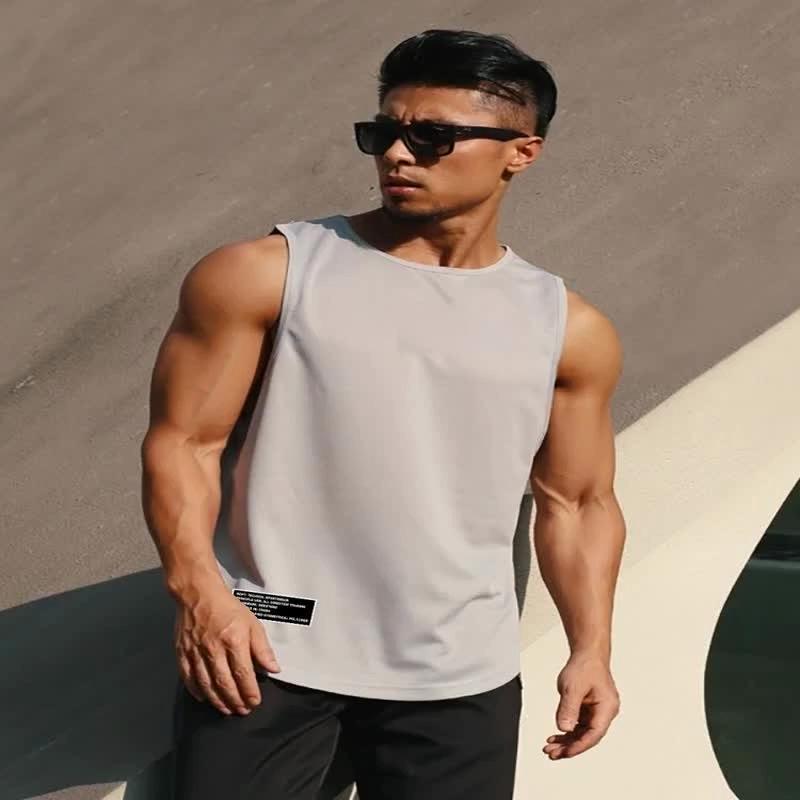 Muscleguys Мужские летние свободные и удобные майки для бодибилдинга с принтом, модная футболка без рукавов, простые повседневные майки для фитнеса