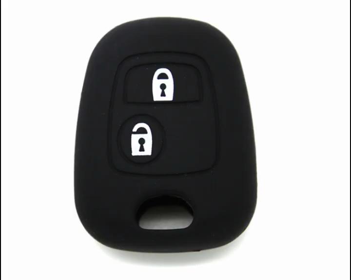 Для Peugeot 107 206 307 207 408 защитный чехол для ключа с 2 кнопками из силиконовой резины для автомобильного пульта дистанционного управления, новый