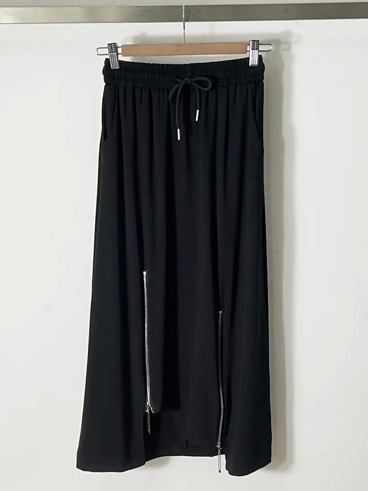 Xitao Юбка трапециевидной формы с эластичной резинкой на талии и нерегулярной застежкой-молнией DMJ4109
