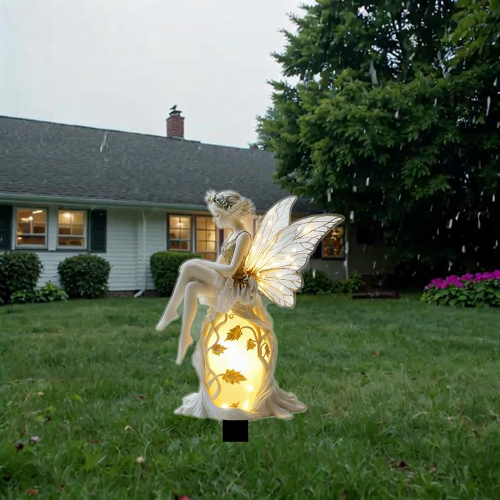 2D Flat, Acrylic Eternal Light Garden Fairy Garden Pile - Weathering Outdoor Lawn Decoration for Christmas, Halloween Garden Display