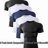 5 Pack Men's Compression Workout Short Sleeve/Sleeveless Shirts, 5 Black (5 Short Sleeve)