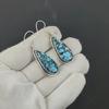 Серьги из натурального бирюзового камня, старинные серьги из стерлингового серебра 925 пробы, серьги-подвески из серебра в стиле бохо, подарки для вечеринок, подарки для нее