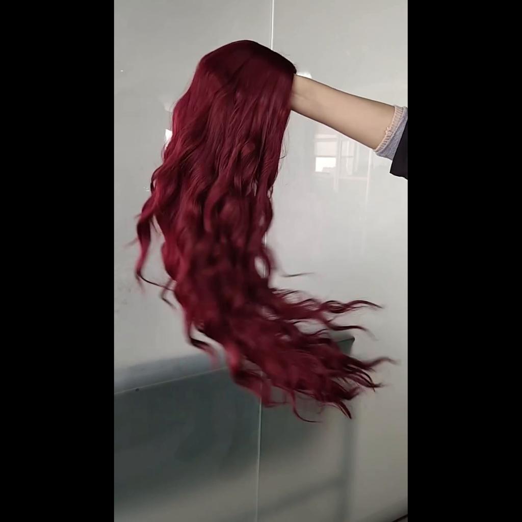 MISS WIG Женские красивые длинные волнистые волосы без челки, синий длинный волнистый парик из синтетического волокна для женщин